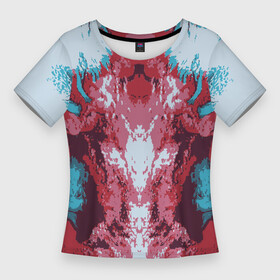 Женская футболка 3D Slim с принтом Абстрактный ,графический рисунок, красного и синего цвета. в Петрозаводске,  |  | абстракт | абстрактный | абстрактный рисунок | абстрактный узор | абстракция | графическая абстракция | тренд | тренды | цветная абстракция | цветной абстрактый узор