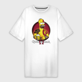 Платье-футболка хлопок с принтом Homer god of bar в Петрозаводске,  |  | bar | beer | burp | god of bar | homer simpson | бар | бог бара | гомер симпсон | отрыжка
