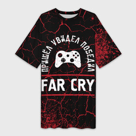 Платье-футболка 3D с принтом Far Cry  Победил в Петрозаводске,  |  | cry | far | far cry | logo | игра | игры | край | краска | краски | лого | логотип | победил | символ | фар
