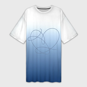 Платье-футболка 3D с принтом Сердце love yourself в Петрозаводске,  |  | bangtan | bts | bts love yourself | gradient | heart | i need you | run | бантан | бантаны | бело голубая | бтс | бтс эра hyyh | ви | градиент | джин | на каждый день | намджун | тэхен | хоби | хосок | чг | чимин | чонгук | шуга | юнги
