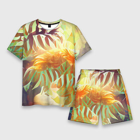 Мужской костюм с шортами 3D с принтом Fern leaves в Петрозаводске,  |  | colors | fern | jungle | leaves | multicoloured | palm | summer | tree | деревья | джунгли | летнее настроение | лето | листья | пальма | папоротник | радостный | разноцветный | растения | рисунок | тропики | яркий