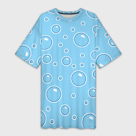Платье-футболка 3D с принтом В пузырях в Петрозаводске,  |  | bubbles | risovaki | underwater | underwater world | бассейн | вода | водный спорт | круги | кружочки | купание | море | на дне | ныряние | океан | плавание | погружение | под водой | подводный мир | прыжок в воду | пузыри