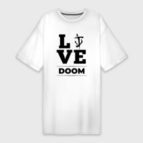 Платье-футболка хлопок с принтом Doom Love Classic в Петрозаводске,  |  | doom | logo | love | дум | игра | игры | лого | логотип | символ