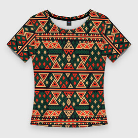 Женская футболка 3D Slim с принтом Узор геометрия треугольная в Петрозаводске,  |  | Тематика изображения на принте: геометрия | линии | ромб | треугольник | узор