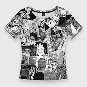 Женская футболка 3D Slim с принтом Дорохэдоро pattern в Петрозаводске,  |  | anime | caiman | dorohedoro | ebisu | kai | kaiman | nikaido | аниме | анимэ | дорохэдоро | кай | кайман | никайдо | эбису