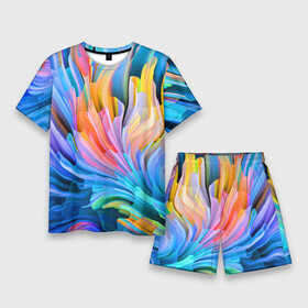 Мужской костюм с шортами 3D с принтом Красочный абстрактный паттерн  Лето  Colorful Abstract Pattern  Summer в Петрозаводске,  |  | abstraction | color | fashion | summer | абстракция | лето | мода | цвет