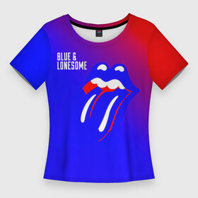 Женская футболка 3D Slim с принтом Blue and Lonesome  The Rolling Stones в Петрозаводске,  |  | the rolling stones | бродяги | вольные странники | катящиеся камни | кит ричардс | мик джаггер | рок группа | рок н ролл | ролинг стоун | роллинг стоунс | рон вуд | стоунз | чарли уоттс