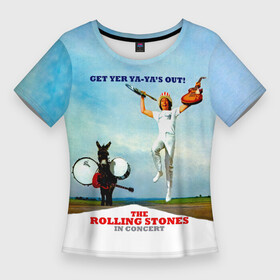 Женская футболка 3D Slim с принтом Get Yer Ya Ya s Out  The Rolling Stones в Петрозаводске,  |  | the rolling stones | бродяги | вольные странники | катящиеся камни | кит ричардс | мик джаггер | рок группа | рок н ролл | ролинг стоун | роллинг стоунс | рон вуд | стоунз | чарли уоттс