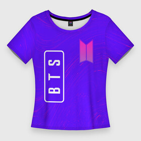 Женская футболка 3D Slim с принтом BTS  Разводы в Петрозаводске,  |  | band | boyband | bts | k pop | kpop | logo | music | бойбенд | бойбэнд | бтс | группа | к поп | кпоп | лого | логотип | музыка | разводы | символ | символы