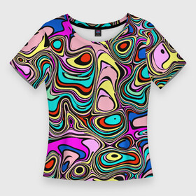 Женская футболка 3D Slim с принтом ПРЕЛОМЛЕНИЯ ЦВЕТА в Петрозаводске,  |  | визуализация | желтый | зеленый | красный | красочный | оптическая иллюзия | природа | разнообразие | синий | текстура | фон | цвета | черный | яркий