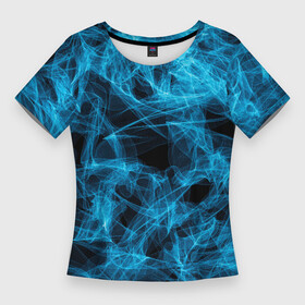 Женская футболка 3D Slim с принтом ДЫМЧАТАЯ ПАУТИНКА в Петрозаводске,  |  | дымный | оптические иллюзии | паутина | текстура | фон | цветной