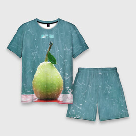 Мужской костюм с шортами 3D с принтом Груша  juicy pear в Петрозаводске,  |  | juicy pear | груша | дождь | концелярия | текстуры | фрукты | ягоды
