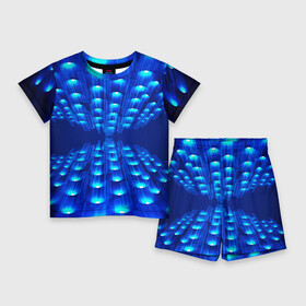 Детский костюм с шортами 3D с принтом GLOWING SPOTLIGHTS в Петрозаводске,  |  | Тематика изображения на принте: абстракция | блеск | блестящий | луч | освещение | освещенный | прожектор | пространство | свет | светящийся | свечение | синий | темнота | фон | черный | эффект | яркий