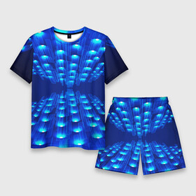 Мужской костюм с шортами 3D с принтом GLOWING SPOTLIGHTS в Петрозаводске,  |  | абстракция | блеск | блестящий | луч | освещение | освещенный | прожектор | пространство | свет | светящийся | свечение | синий | темнота | фон | черный | эффект | яркий