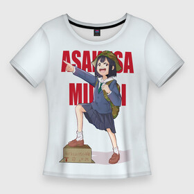 Женская футболка 3D Slim с принтом Мидори Асакуса  Руки прочь от кинокружка в Петрозаводске,  |  | anime | eizouken ni wa | midori asakusa | te wo dasu na | аниме | анимэ | мидори асакуса | руки прочь от кинокружка