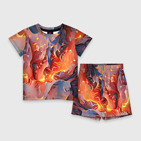 Детский костюм с шортами 3D с принтом Lava  flame в Петрозаводске,  |  | abstraction | art | bright | colors | fire | flame | lava | multicoloured | positive | абстракция | арт | краски | лава | огонь | пламя | позитивный | разноцветный | рисунок | узоры | фееричный | цвета | яркий