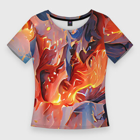 Женская футболка 3D Slim с принтом Lava  flame в Петрозаводске,  |  | Тематика изображения на принте: abstraction | art | bright | colors | fire | flame | lava | multicoloured | positive | абстракция | арт | краски | лава | огонь | пламя | позитивный | разноцветный | рисунок | узоры | фееричный | цвета | яркий
