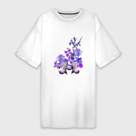 Платье-футболка хлопок с принтом Ириски Ирисы в Петрозаводске,  |  | ириски | ирисы | любимые ирисы | фиолетовые цветы | цветы