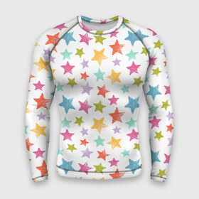 Мужской рашгард 3D с принтом Яркие и разноцветные звезды в Петрозаводске,  |  | звезда | звездное небо | звездочка | звезды | паттерн | радужное | яркое