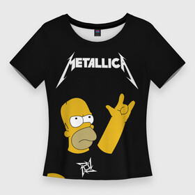 Женская футболка 3D Slim с принтом Metallica Гомер Симпсон рокер в Петрозаводске,  |  | gimer | heavy | heavy metal | homer | metal | metalica | metallica | simpson | simpsons | trash metal | гомер | джеймс | кирк | ларс | мастейн | метал | металика | металл | металлика | музыка | ньюстед | рок | симпсон | симпсоны | трухильо | ул