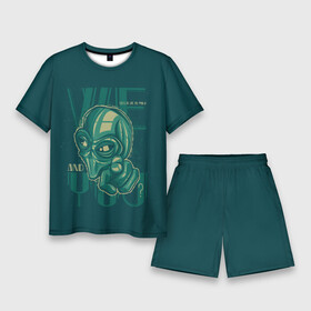 Мужской костюм с шортами 3D с принтом А ты инопланетянин в Петрозаводске,  |  | alien | зеленый человечек | инопланетянин | нло | пришелец | существо