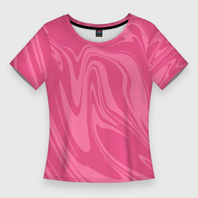Женская футболка 3D Slim с принтом РОЗОВЫЕ РАЗВОДЫ КРАСКИ  МРАМОРНЫЙ в Петрозаводске,  |  | liquid | абстракция | акварель | волны | градиент | жидкость | краска | мрамор | разводы | розовый | смесь красок