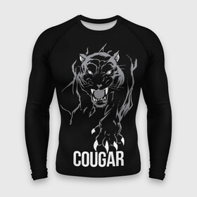 Мужской рашгард 3D с принтом Cougar on the hunt  Пума на охоте в Петрозаводске,  |  | cat | cougar | gaze | hunting | predator | stalking | wild | взгляд | дикая | кошка | крадется | на охоте | пума | хищник