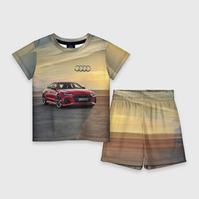 Детский костюм с шортами 3D с принтом Audi RS 7 на закате солнца  Audi RS 7 at sunset в Петрозаводске,  |  | audi rs 7 | car | clouds | desert | germany | nature | prestige | sky | sunset | автомобиль | ауди | германия | закат | небо | облака | престиж | природа | пустыня | солнце