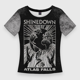 Женская футболка 3D Slim с принтом Atlas Falls  Shinedown в Петрозаводске,  |  | brent smith | shinedown | брент смит | группа | музыка | рок | рок группа