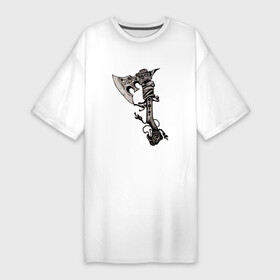 Платье-футболка хлопок с принтом Крутой боевой тату топор в Петрозаводске,  |  | axe | battle axe | blade | боевой топор | оружие | славянский боевой топор | тату | топор | холодное оружие