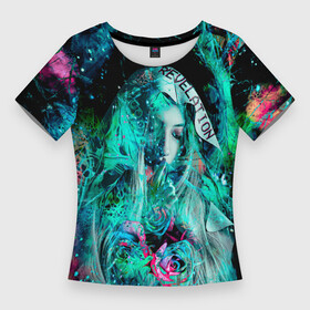 Женская футболка 3D Slim с принтом Revelation Moon в Петрозаводске,  |  | абстракция | в капюшоне | готическая | грусть | девушка | деревья | мантия | меланхолия | мрачная | роза | розы | темная