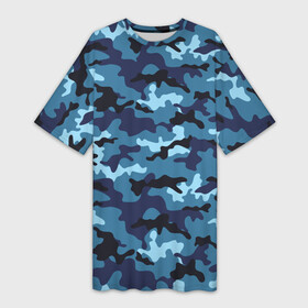 Платье-футболка 3D с принтом Камуфляж Тёмно Синий  Camouflage Dark Blue в Петрозаводске,  |  | Тематика изображения на принте: blue | camo | camouflage | dark | камуфляж | синий | тёмный