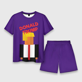 Мужской костюм с шортами 3D с принтом Дональд Трамп в Петрозаводске,  |  | america | donald trump | америка | дональд | дональд трамп | сша | трамп