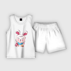 Детская пижама с шортами хлопок с принтом Малыш зайчонок в Петрозаводске,  |  | детеныш | детский | зайчонок | заяц | малыш