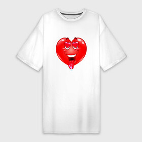 Платье-футболка хлопок с принтом THE HEART IN LOVE в Петрозаводске,  |  | влюбленное | красное | красочное | любовь | праздник | сердце
