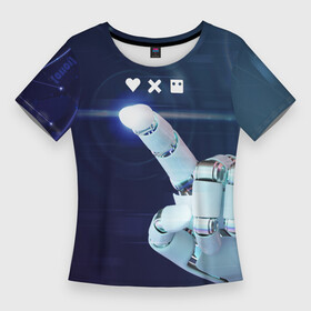 Женская футболка 3D Slim с принтом Love Death and Robots: кто мы в Петрозаводске,  |  | robot | robots | андроид | биоробот | будущее | искусственный интеллект | машина | механическая рука | разум | робот | роботы | рука | сериал | фантастика | фильм