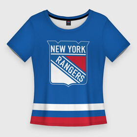 Женская футболка 3D Slim с принтом New York Rangers Панарин в Петрозаводске,  |  | nhl | rangers | артемий панарин | нхл | панарин | рейнджерс | хоккей