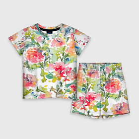 Детский костюм с шортами 3D с принтом Floral pattern  Watercolour  Summer в Петрозаводске,  |  | abstraction | fashion | flowers | pattern | summer | watercolour | абстракция | акварель | лето | мода | узор | цветы