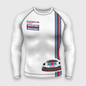 Мужской рашгард 3D с принтом Porsche Martini Racing в Петрозаводске,  |  | martini | porsche | racing | tag heur | автогонки | гонка | гонки | гоночный | машина