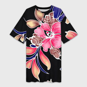 Платье-футболка 3D с принтом Сон в летнюю ночь  Beautiful flower в Петрозаводске,  |  | fashion | flower | leaf | night | summer | лето | лист | мода | ночь | цветок