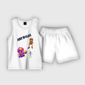 Детская пижама с шортами хлопок с принтом Super Легенда в Петрозаводске,  |  | brawl | brawl stars | fortnite | subway | subway surfers | surfers | легенда