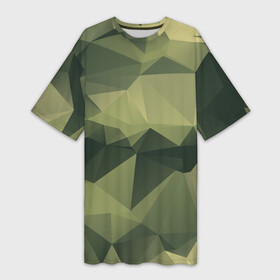 Платье-футболка 3D с принтом 3д полигоны  камуфляж в Петрозаводске,  |  | camouflage | геометрия | камуфляж | маскировка | ромбы