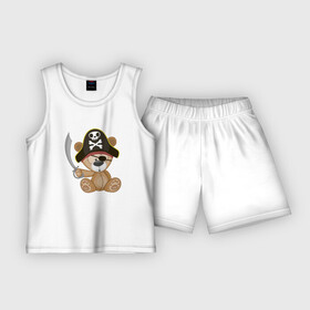 Детская пижама с шортами хлопок с принтом Мишка пират в Петрозаводске,  |  | ведведь | медвежонок | мишка | пират | плюшевый