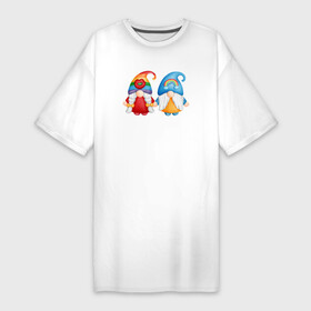 Платье-футболка хлопок с принтом Радужные гномики в Петрозаводске,  |  | гномики | гномы | радуга | радужные