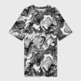 Платье-футболка 3D с принтом Абстрактный в серых тонах фон с головой рыбы в Петрозаводске,  |  | abstract background | fish | абстрактный узор | для рыбака | камуфляж | рыба | рыбалка | серый | черно белый