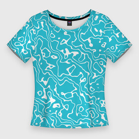 Женская футболка 3D Slim с принтом Рябь На Воде в Петрозаводске,  |  | summer | water | wave | вода | волны | лето | море | рябь