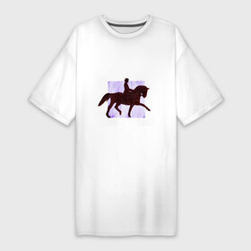 Платье-футболка хлопок с принтом Конный Спорт Выездка в Петрозаводске,  |  | выездка | графика | конный | лошади | лошадь | спорт