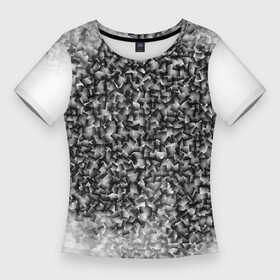 Женская футболка 3D Slim с принтом Квадратных хаос в Петрозаводске,  |  | абстракция | квадрат | квадратный мир | квадратный хаос | порядок в хаосе | упорядоченный беспорядок | хаос | черный квадрат
