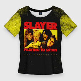 Женская футболка 3D Slim с принтом Praying To Satan  Slayer в Петрозаводске,  |  | slayer | группа | гэри холт | керри кинг | метал | музыка | пентаграмма | песни | пол бостаф | рок | слаер | слайер | слеар | слеер | слейр | слеяр | том арайа | трэш | тяжелый | хеви