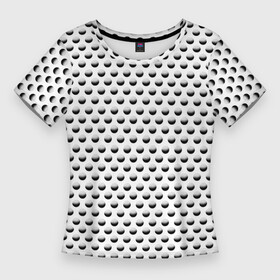 Женская футболка 3D Slim с принтом Симметричный черно серый горошек 3д в Петрозаводске,  |  | 3д | в тренде | геометрия | горох | круг | модно | симметрия | сфера | шар